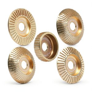 Gold 5PCS Wood Carving Disc Set 4" Grinder, Steel 120 Grit-0