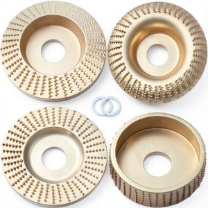 Wood Carving Disc Set Upgraded 4PCS for 4" or 4-1/2" Angle Grinder with 5/8" Arbor，Grinding Wheel Shaping Disc for Wood Cutting，Grinder Cutting Wheel Attachments-0