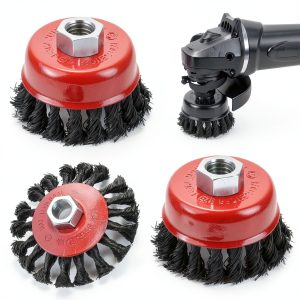 Wire Wheel Brush 3 Pack for 4‑1/2" Grinder MIKILIKIEN 0.02in Steel-0